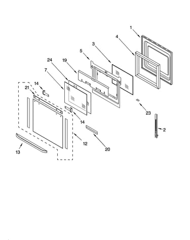Oven door parts