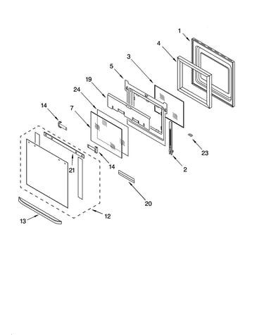 Oven door parts