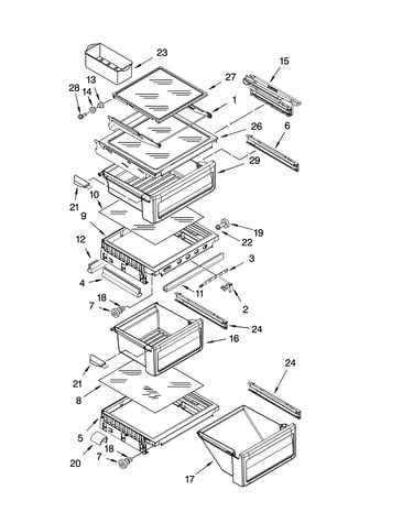 Refrigerator shelf parts