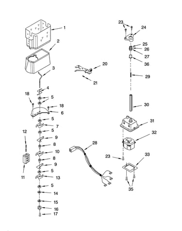 Motor and ice container parts