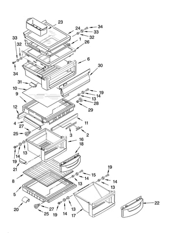Refrigerator shelf parts
