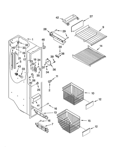 Freezer liner parts
