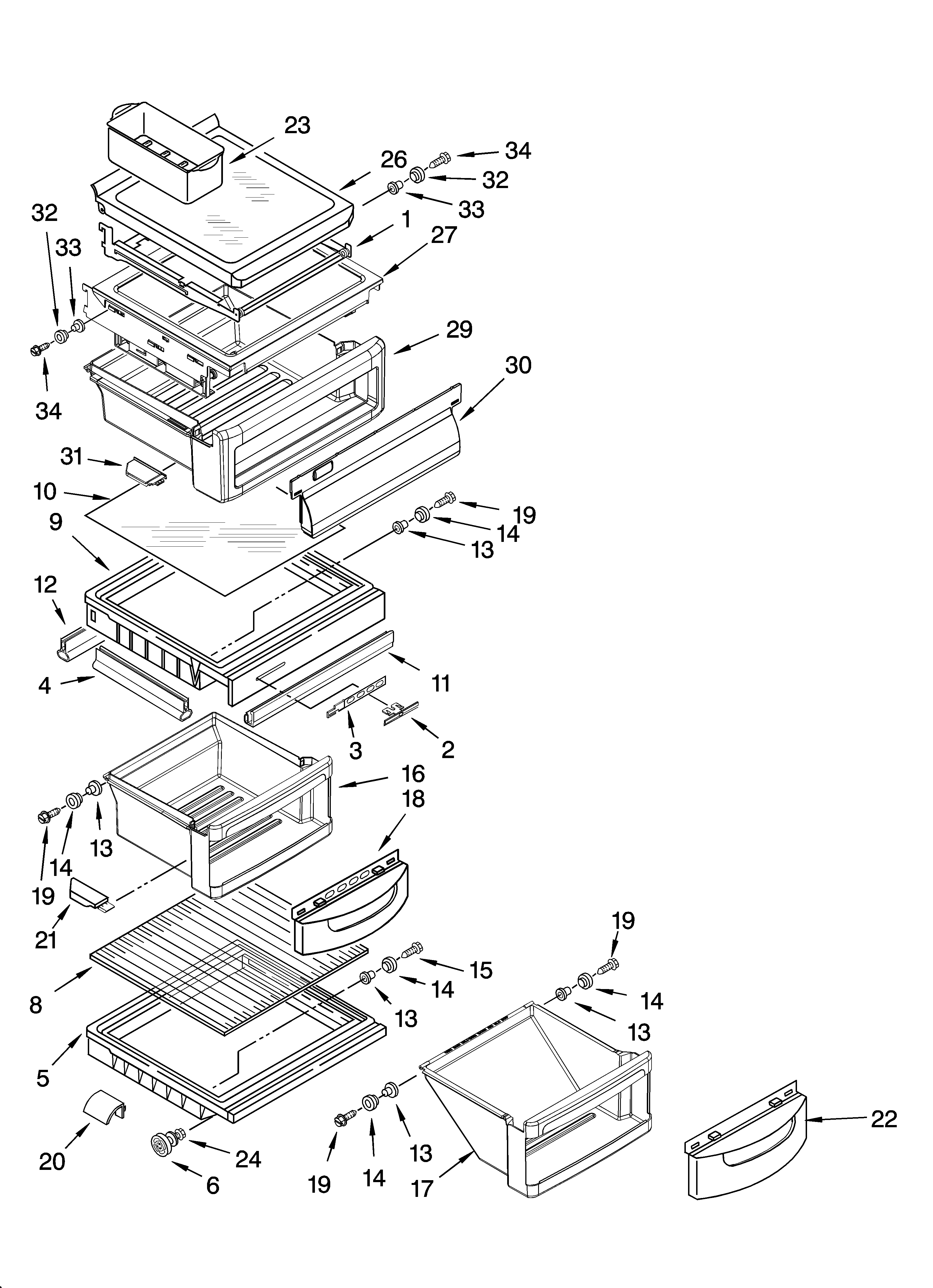 Refrigerator shelf parts
