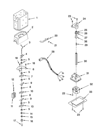 Motor and ice container parts
