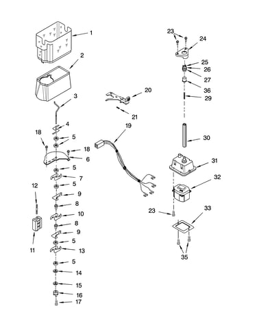 Motor and ice container parts