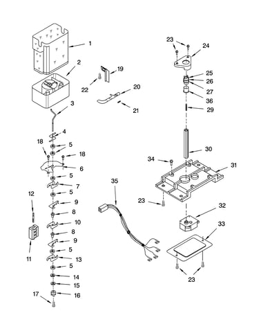 Motor and ice container parts