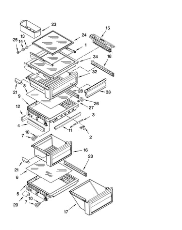 Refrigerator shelf parts