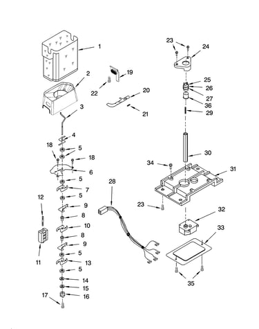 Motor and ice container parts