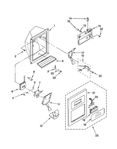 Dispenser front parts