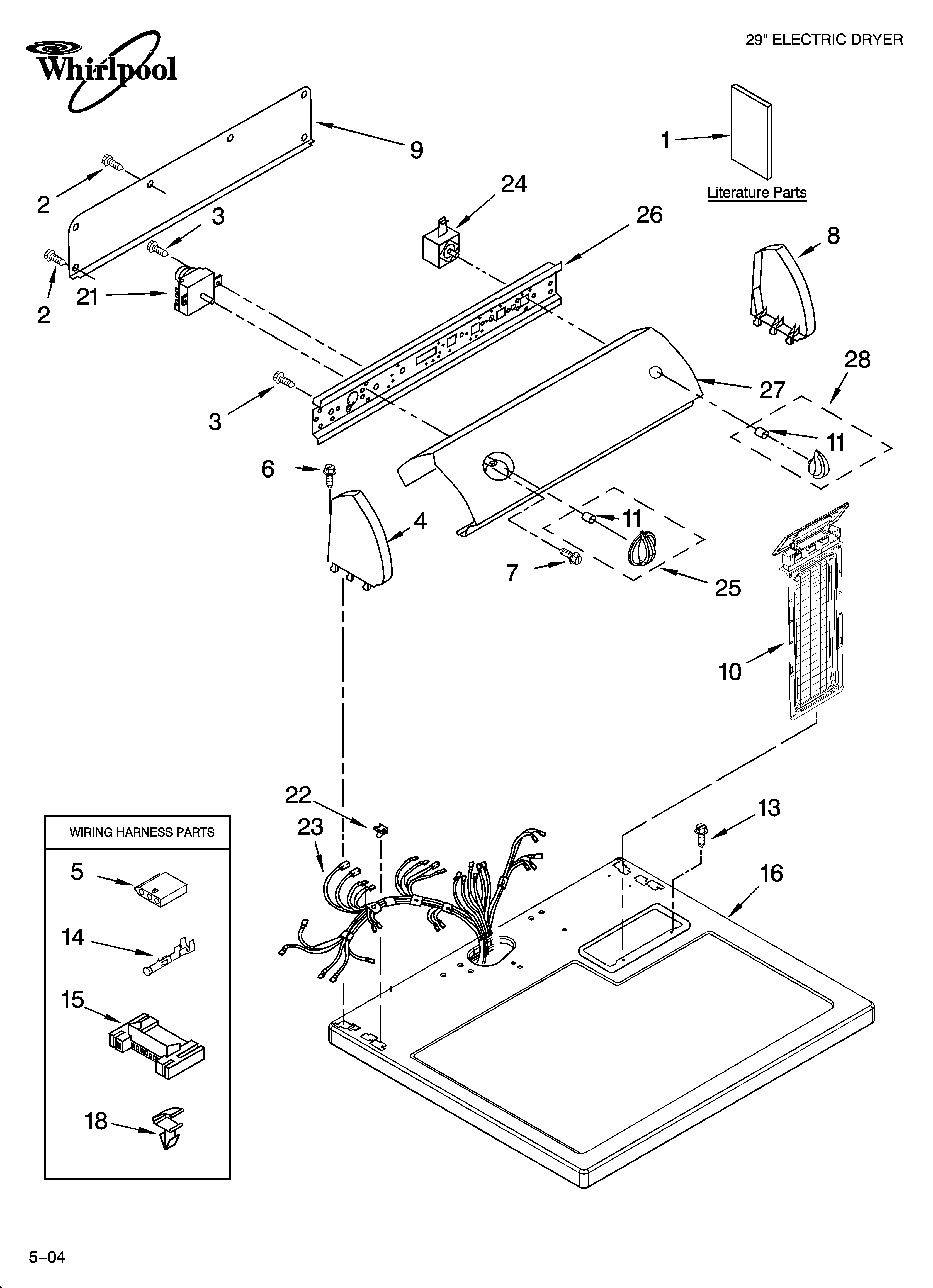 TOP AND CONSOLE PARTS OPTIONAL PARTS (NOT INCLUDED)