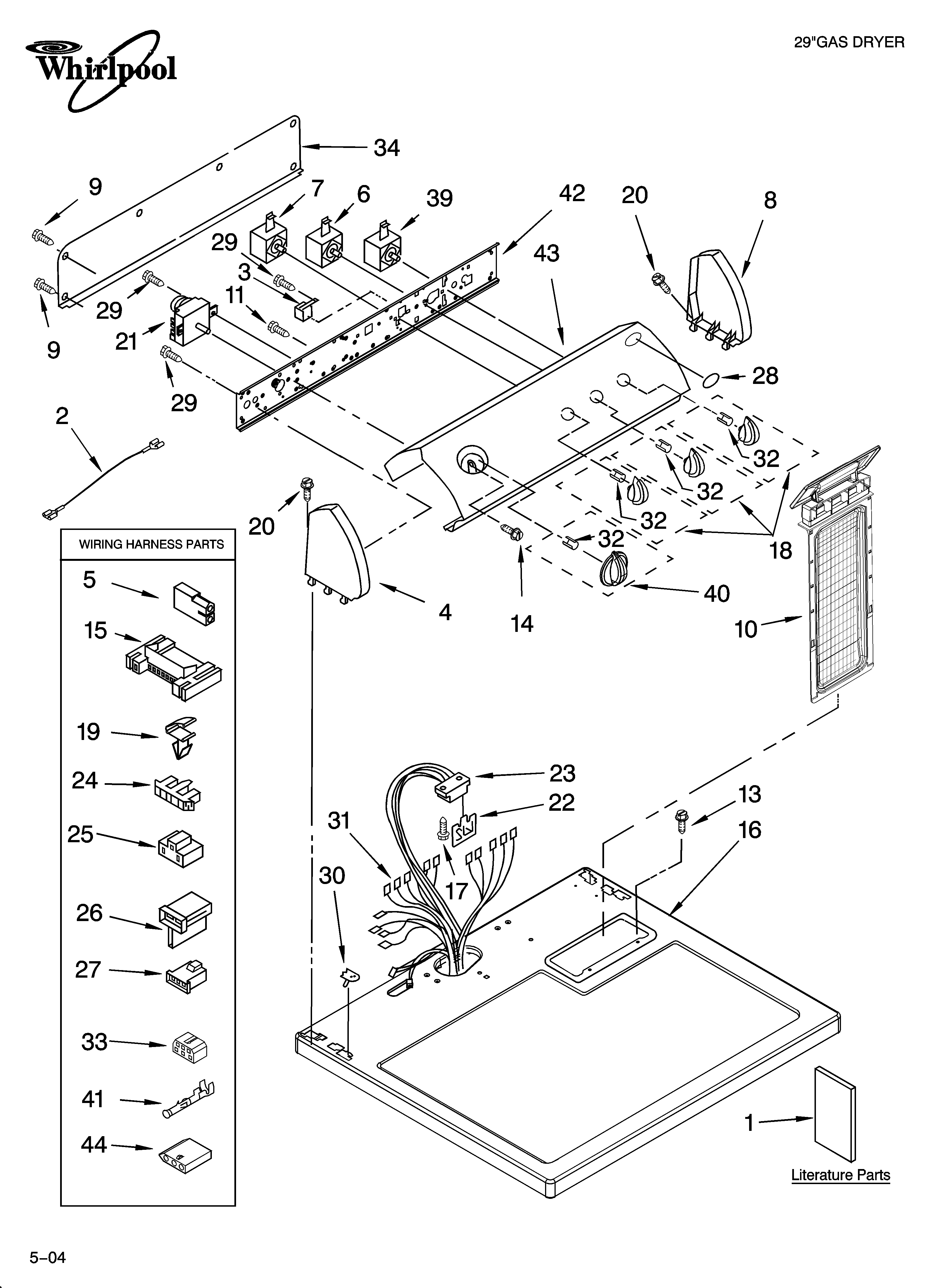 TOP AND CONSOLE PARTS OPTIONAL PARTS (NOT INCLUDED)