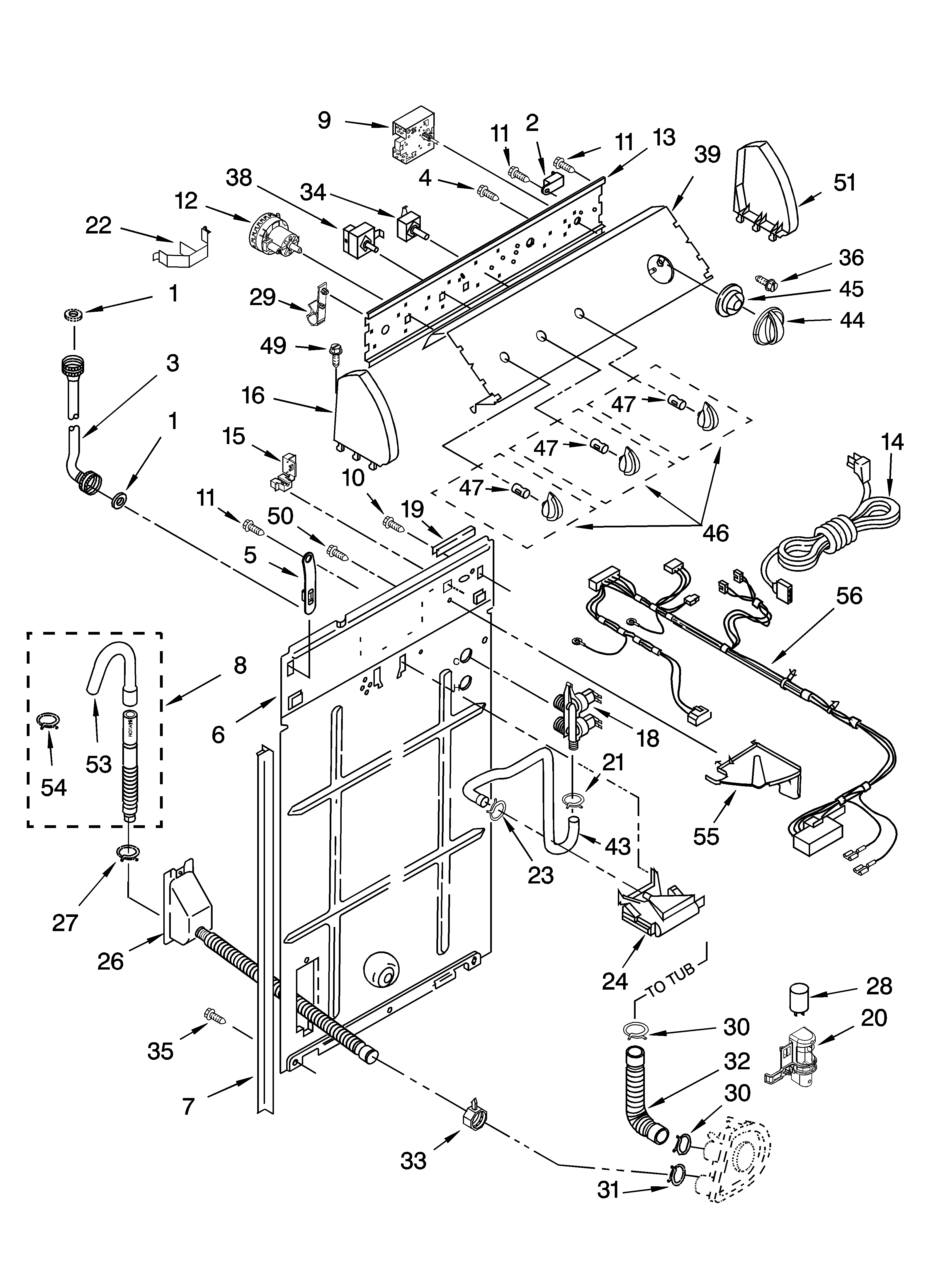 Controls and rear panel parts