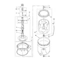 Whirlpool LSN1000PQ0 agitator, basket and tub parts diagram