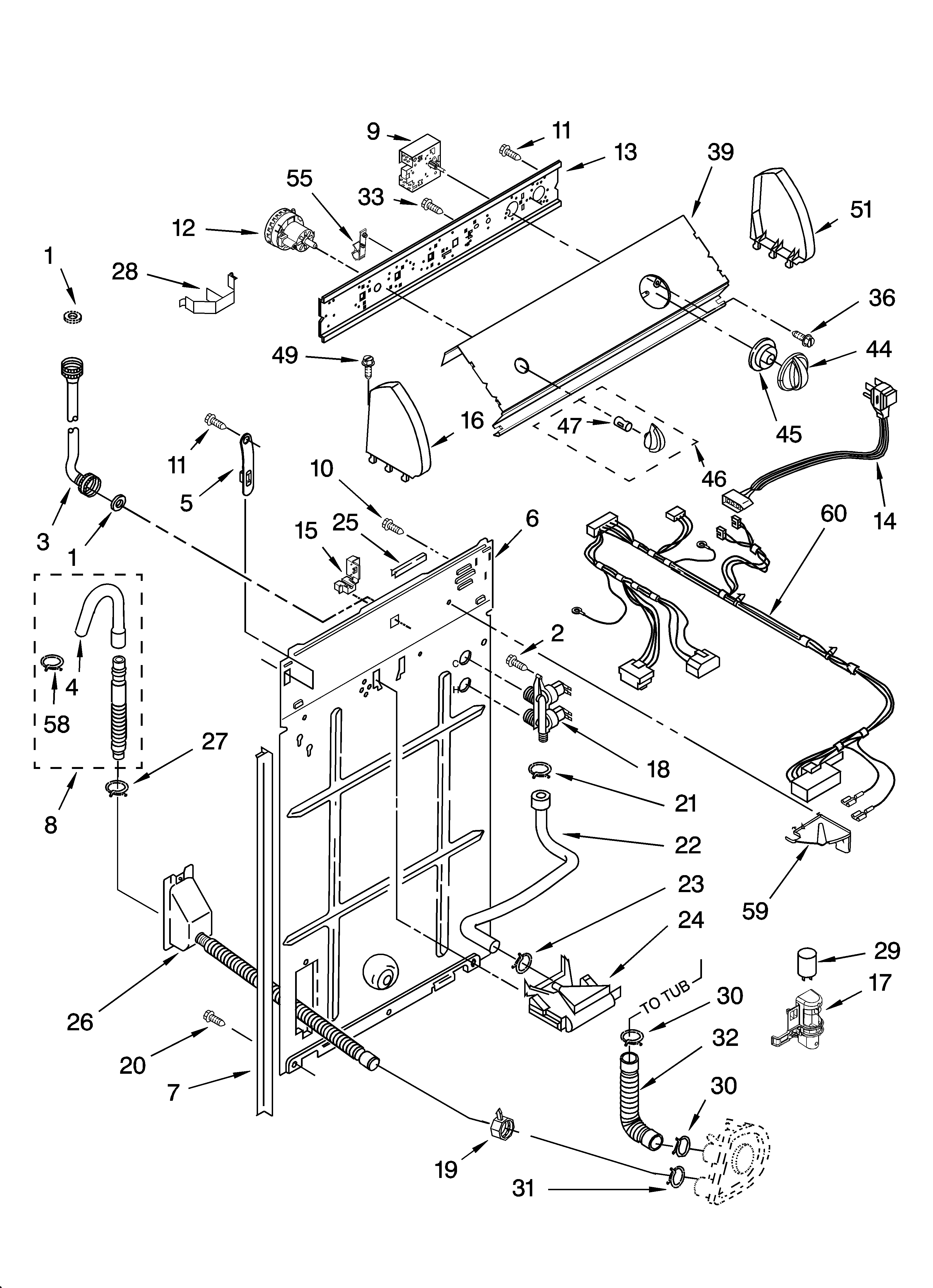 Controls and rear panel parts