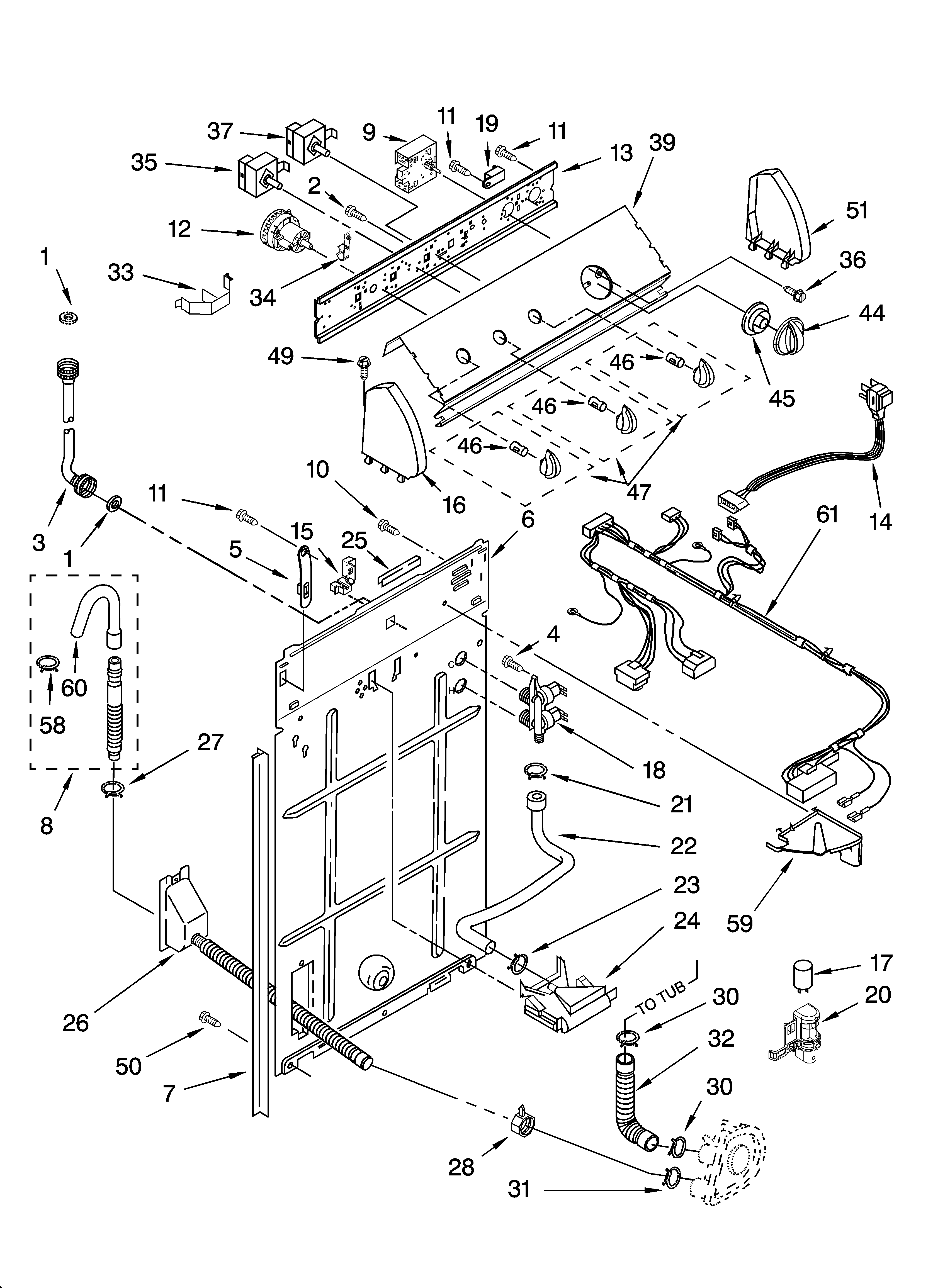 Controls and rear panel parts