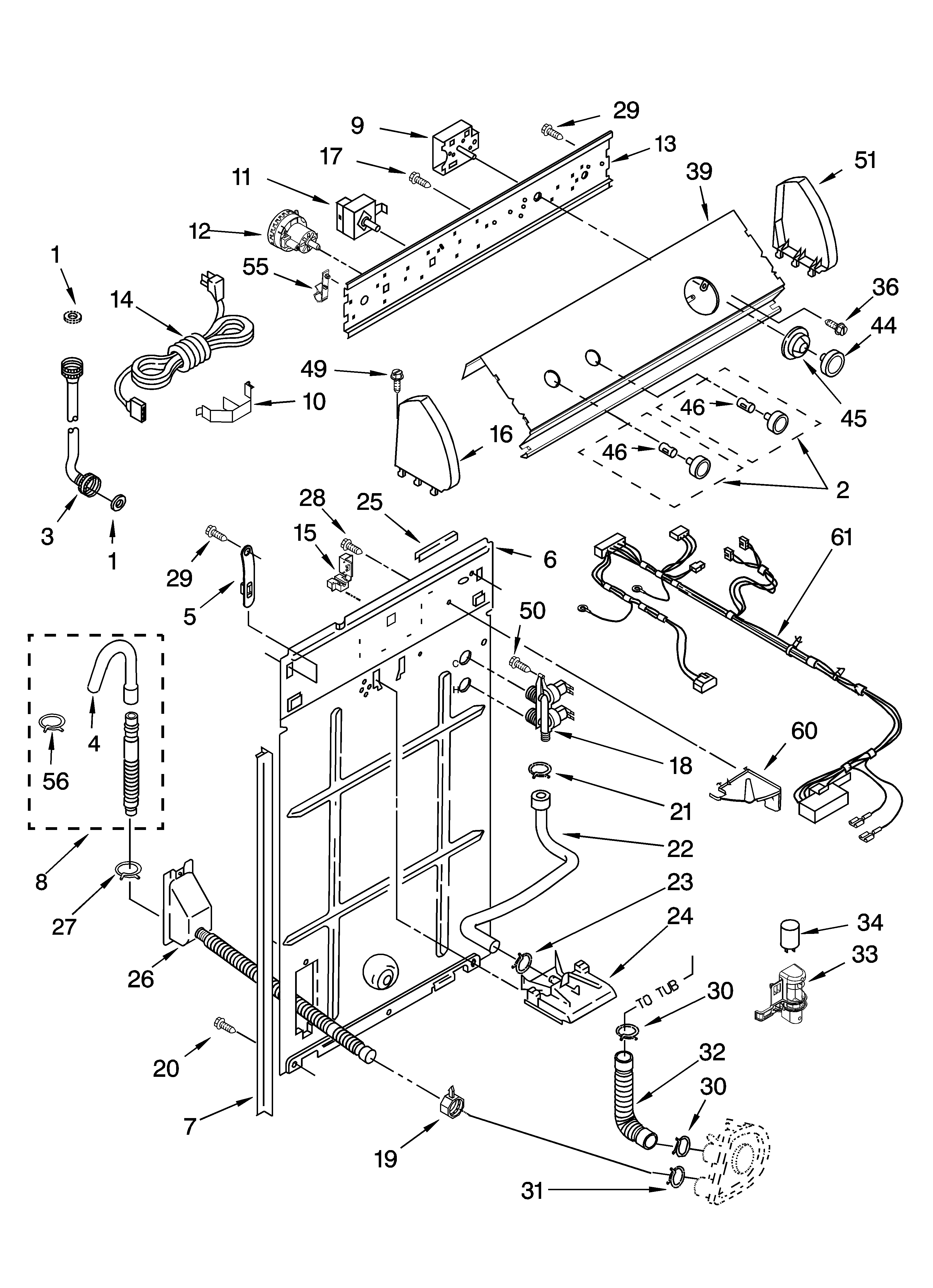 Controls and rear panel parts