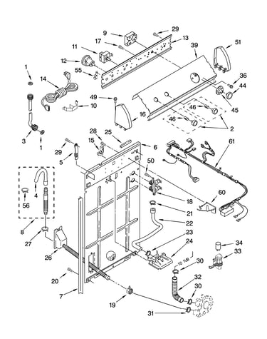 Controls and rear panel parts