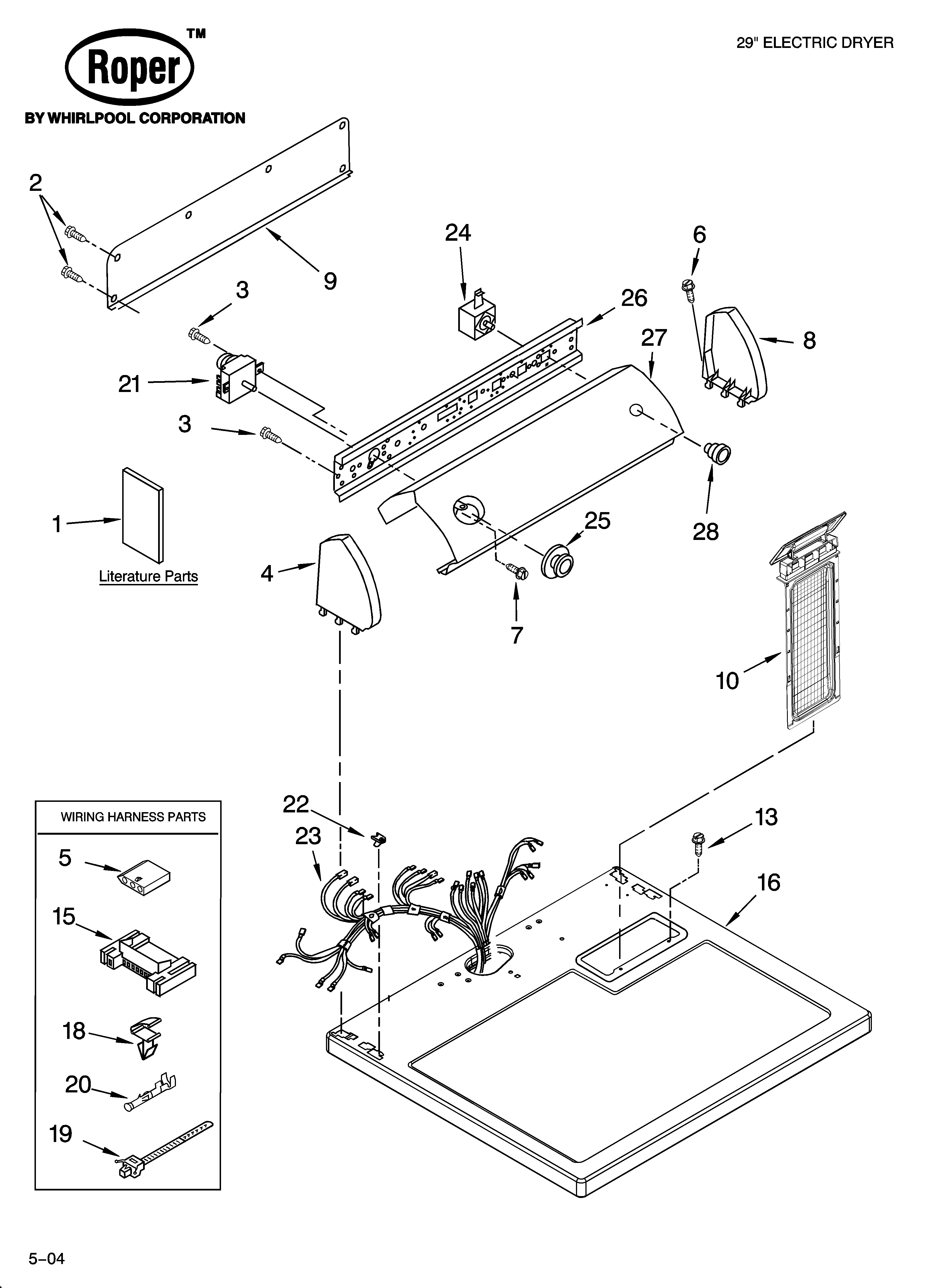 TOP AND CONSOLE PARTS OPTIONAL PARTS (NOT INCLUDED)