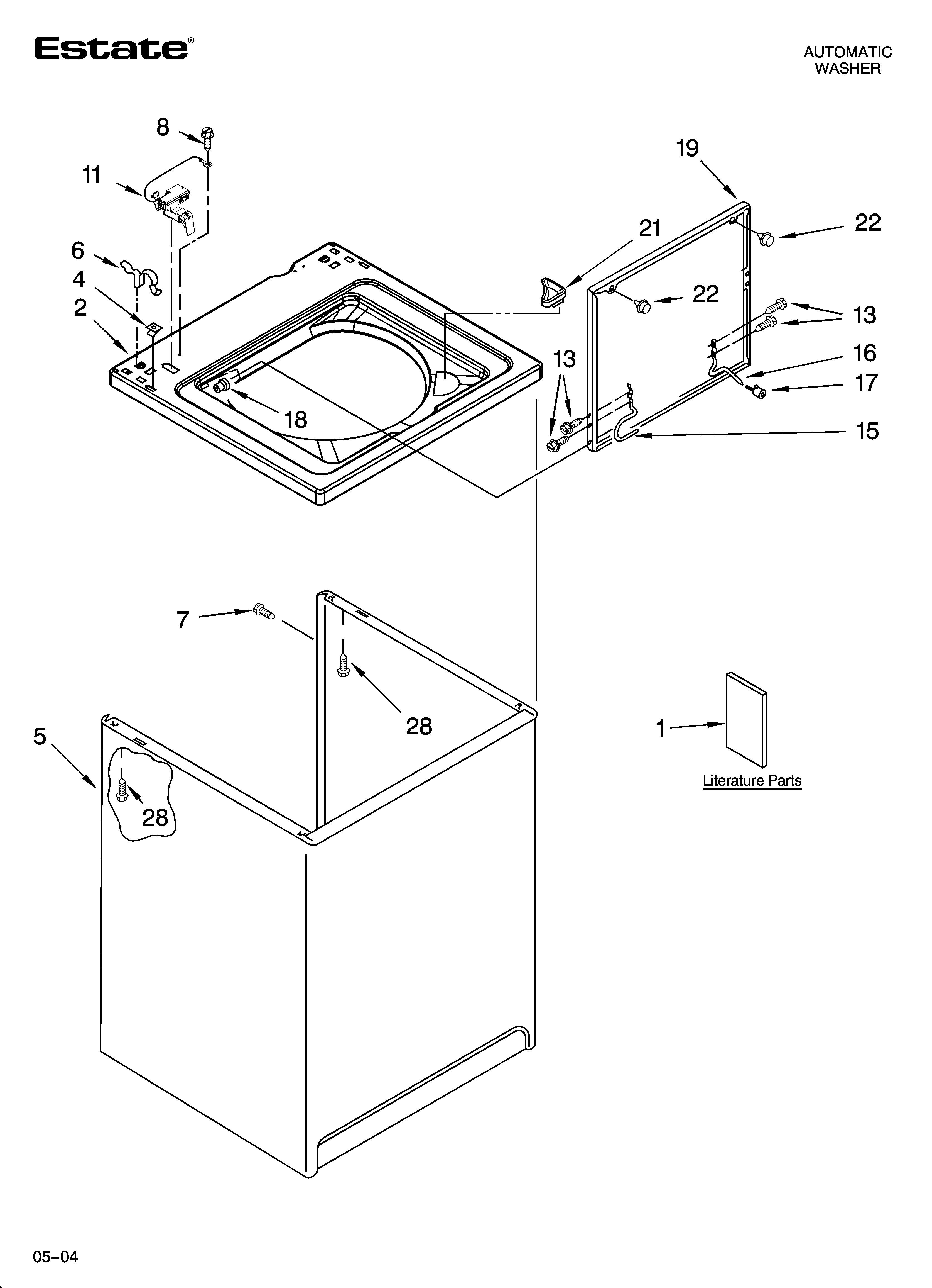 TOP AND CABINET PARTS