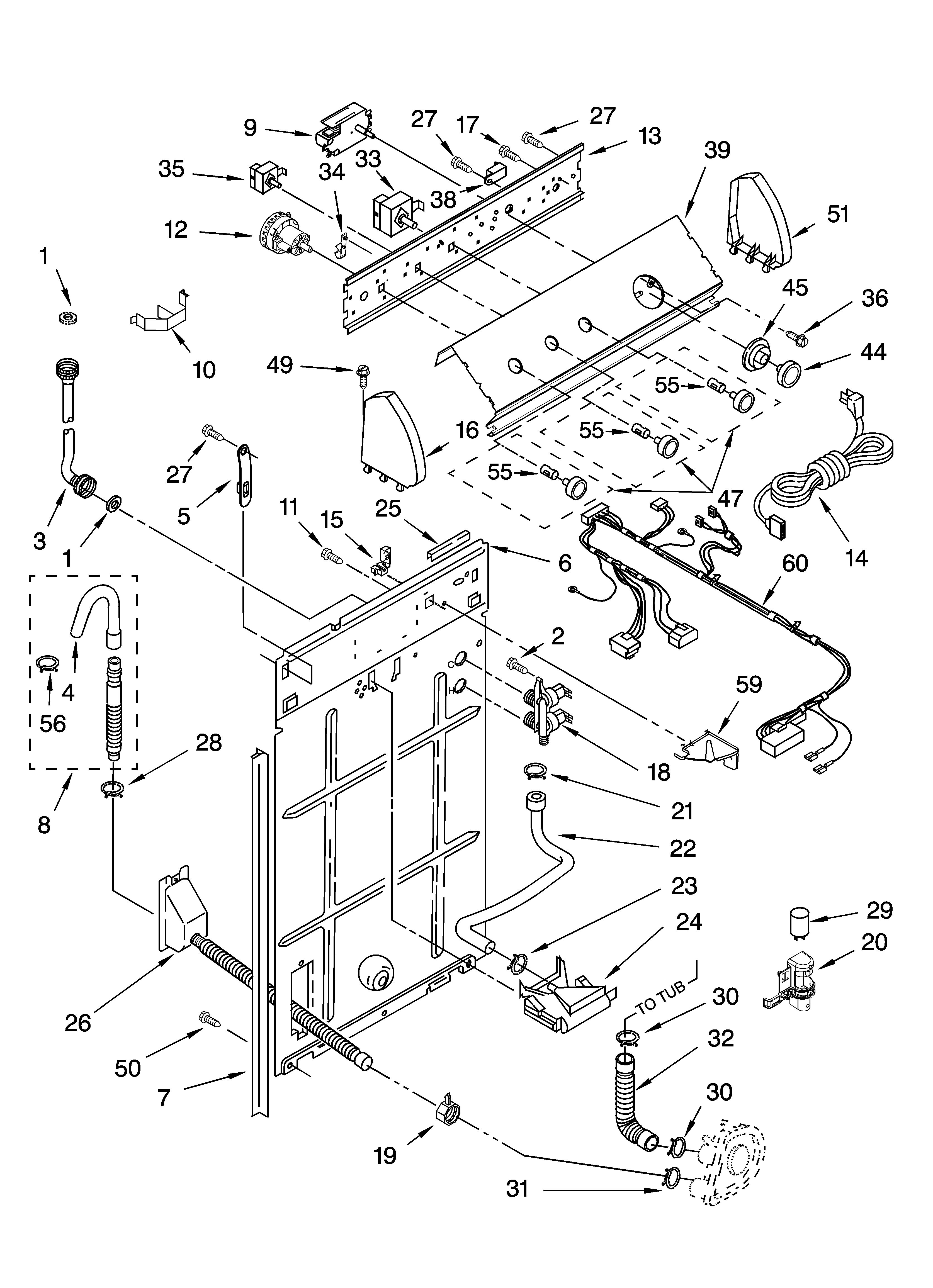 Controls and rear panel parts