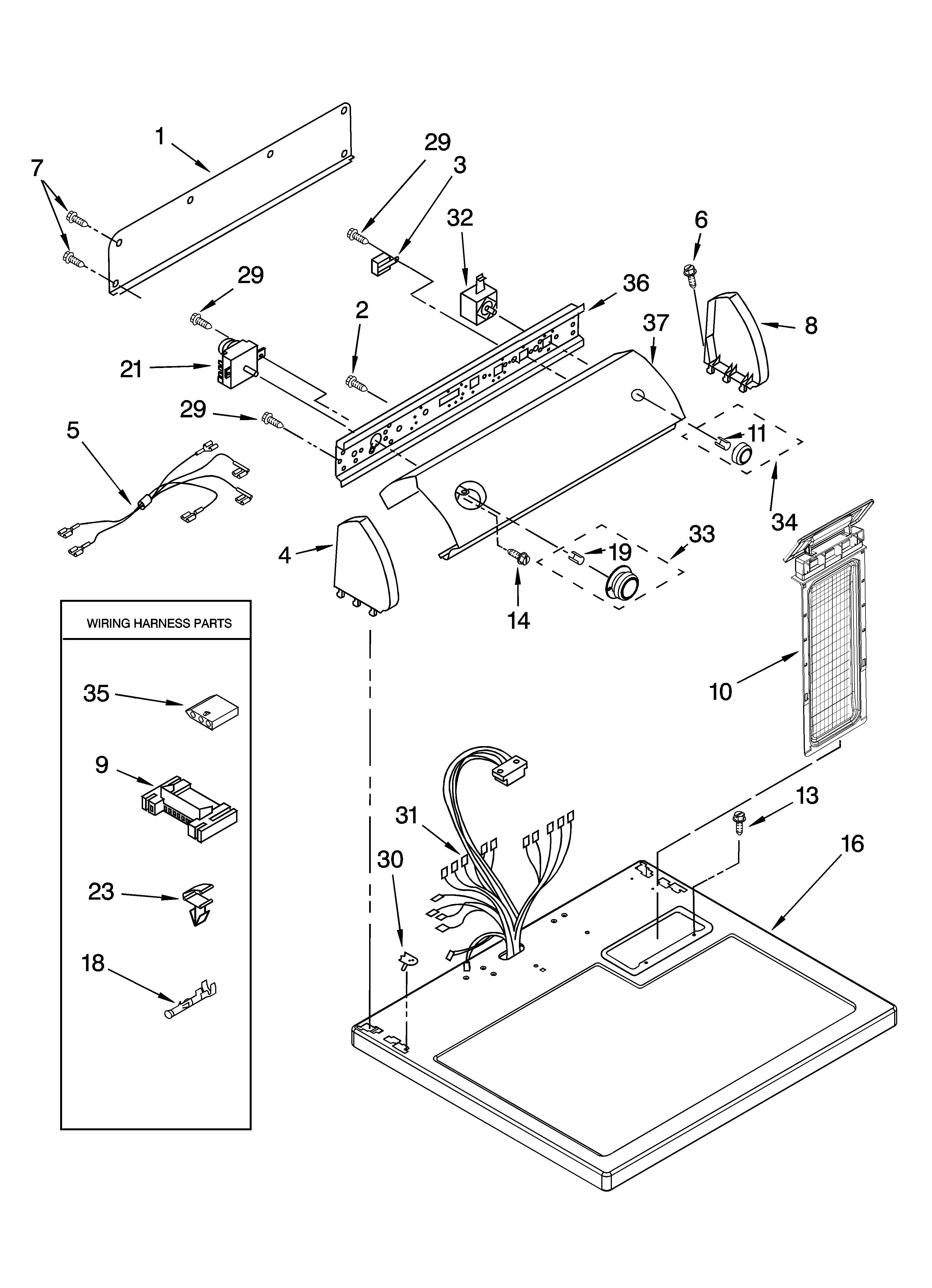 Top and console parts