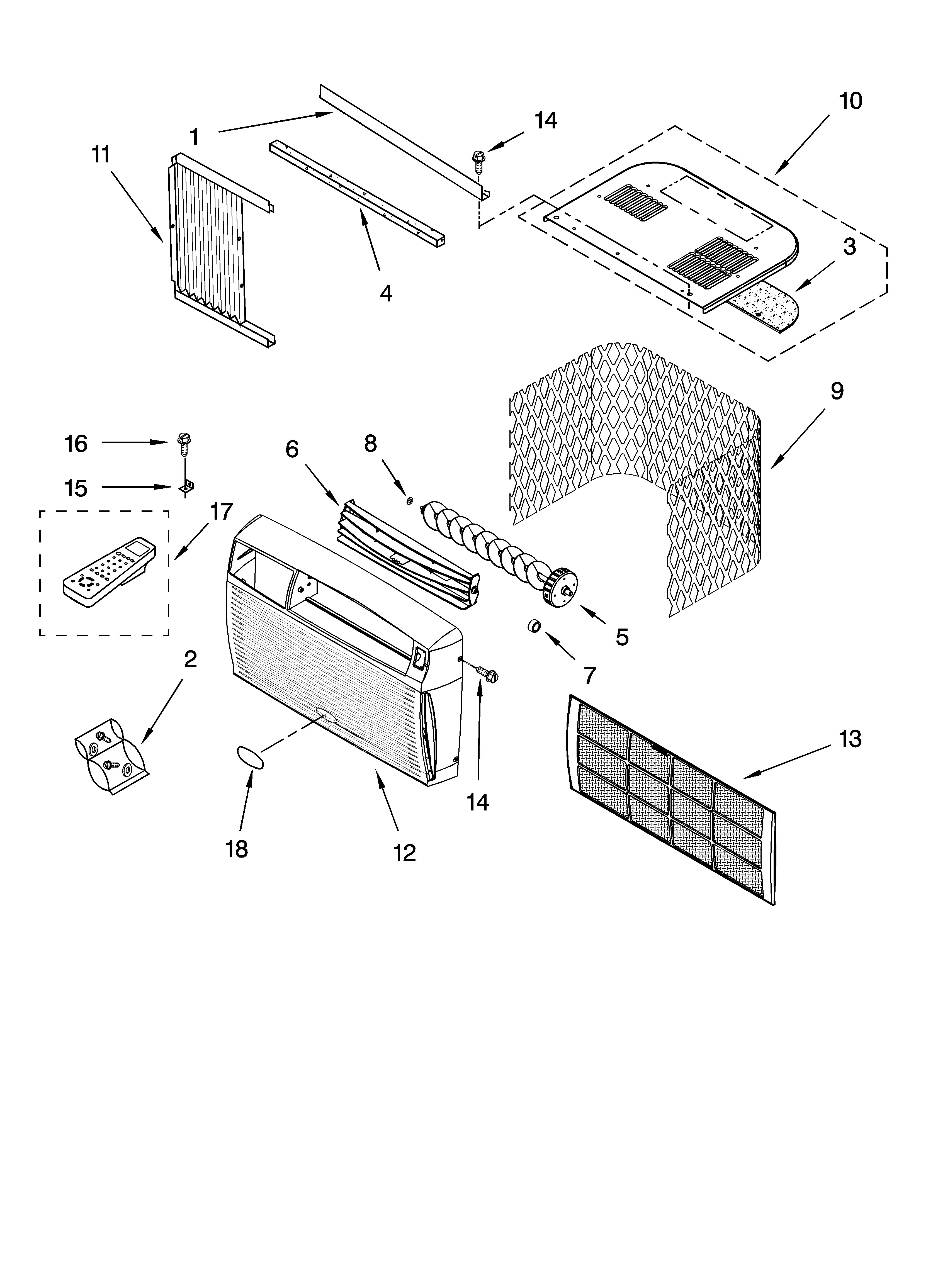 Cabinet parts, optional parts (not included)