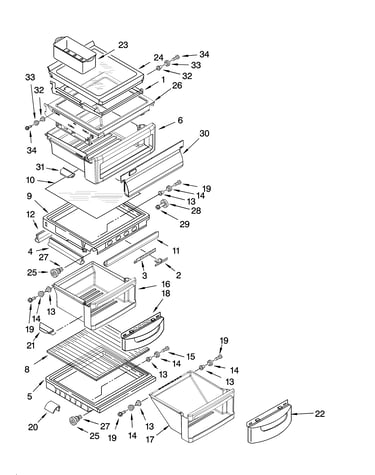 Refrigerator shelf parts