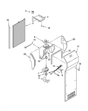Air flow parts, parts not illustrated