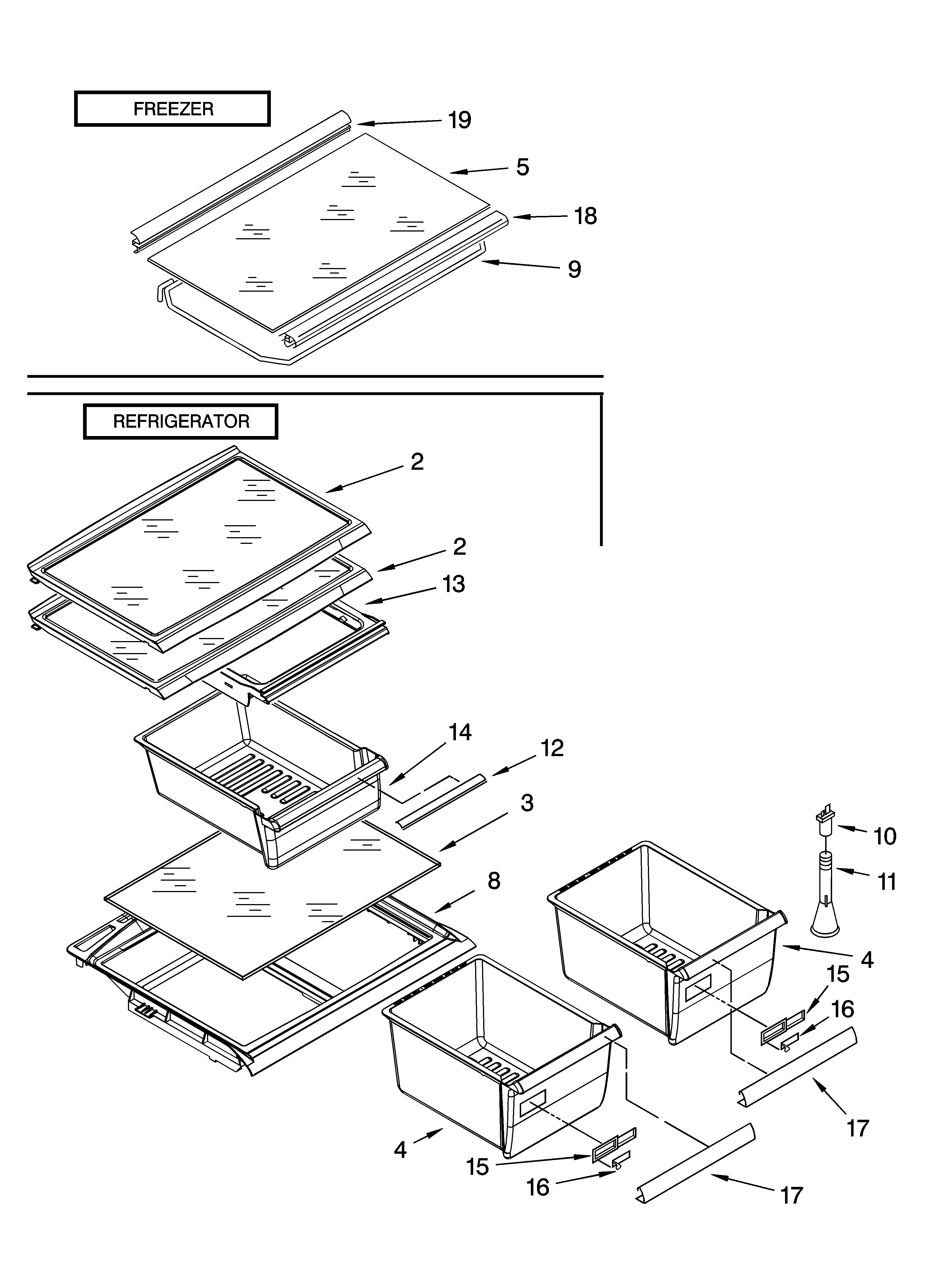 Shelf parts, optional parts