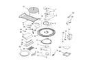 Whirlpool GH6177XPB0 magnetron and turntable parts diagram