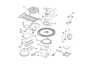 Whirlpool GH6178XPT0 magnetron and turntable parts diagram