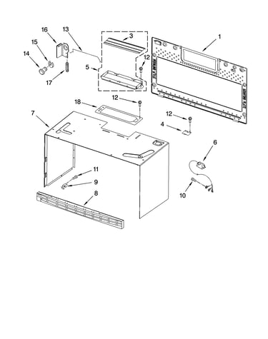 Cabinet and installation parts
