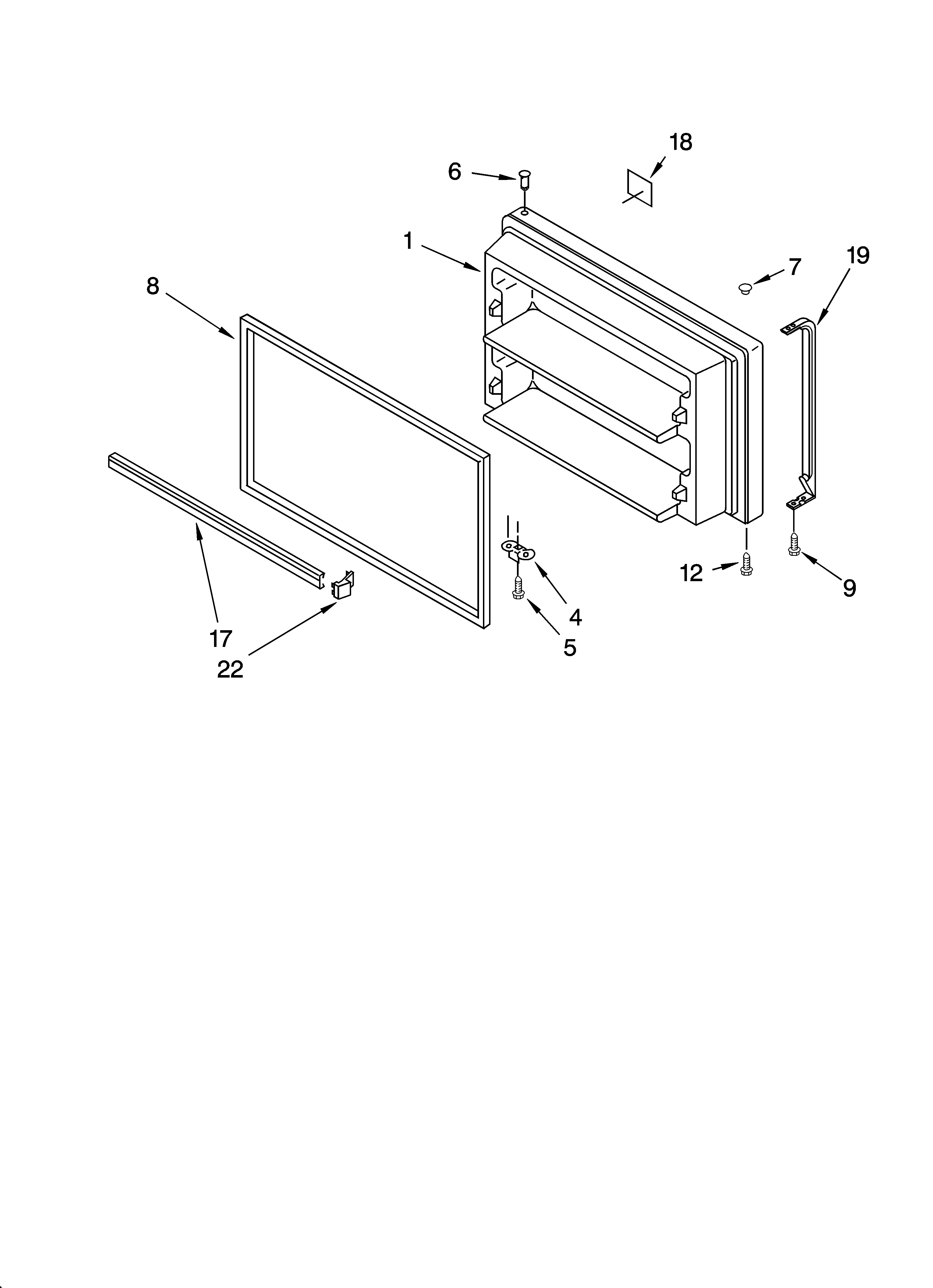 Freezer door parts, optional parts