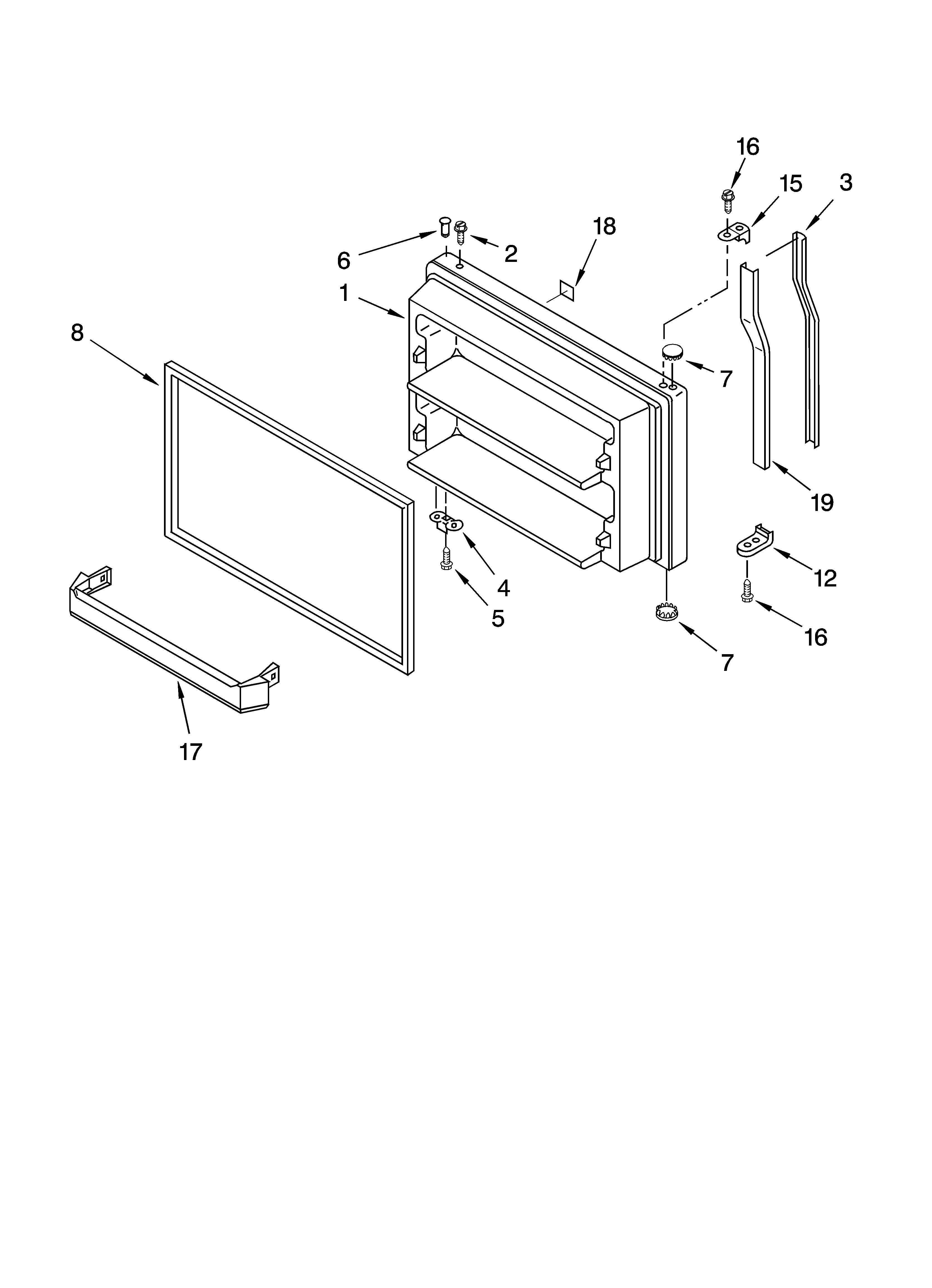 Freezer door parts, optional parts
