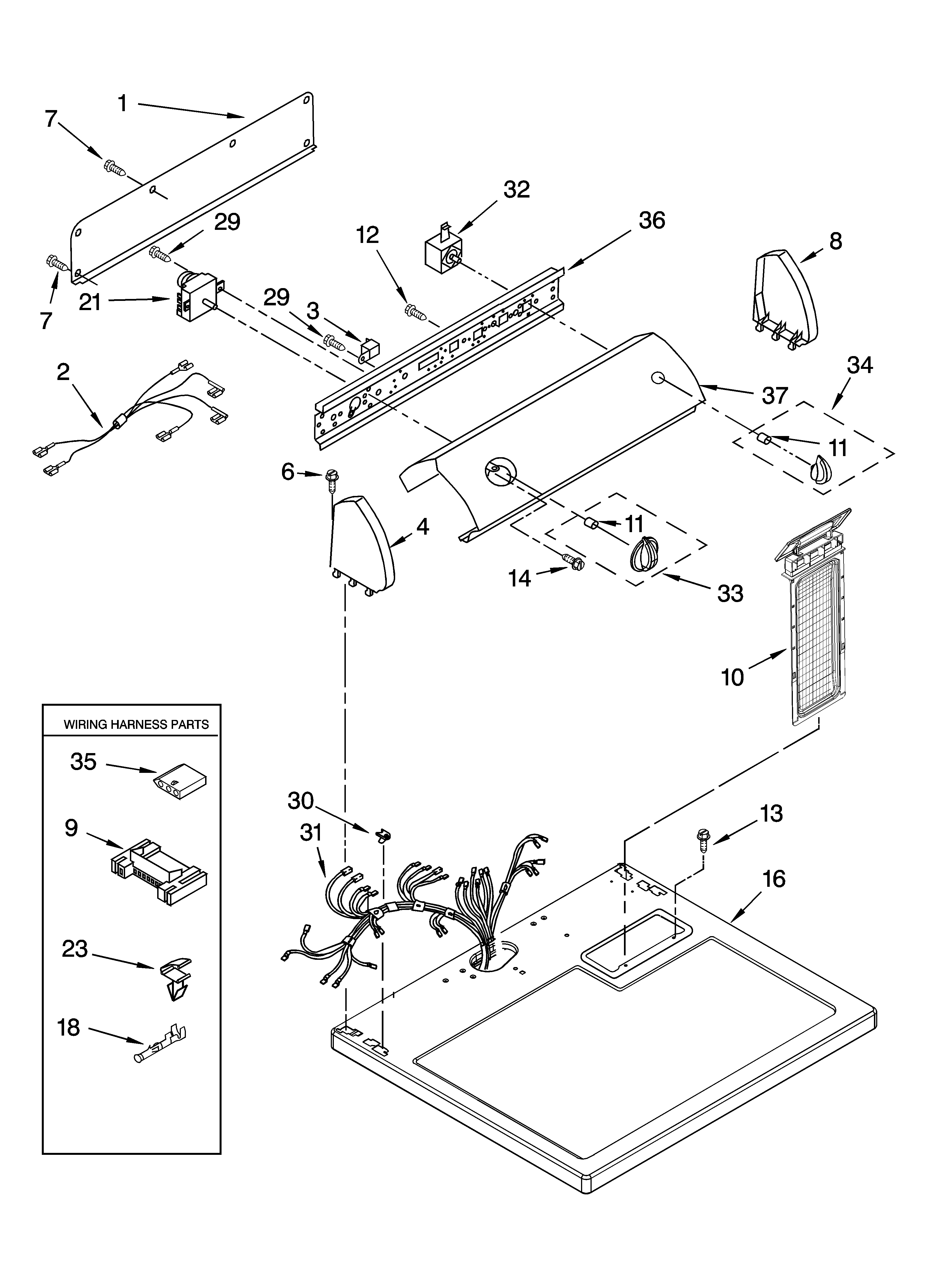 Top and console parts