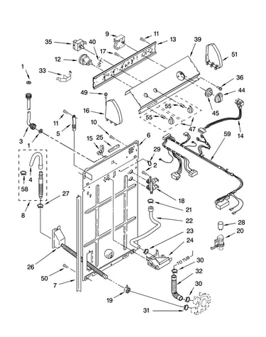 Control and rear panel parts