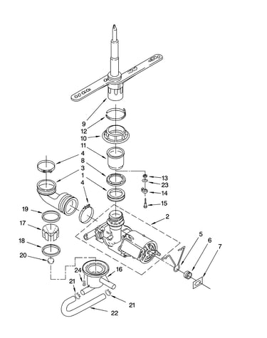 Pump and spray arm parts