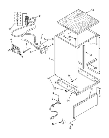Cabinet parts, optional parts (not included)