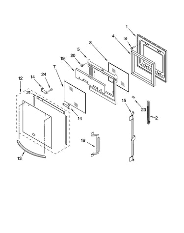 Oven door parts