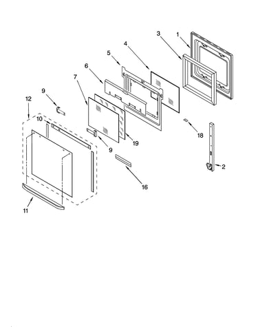 Oven door parts