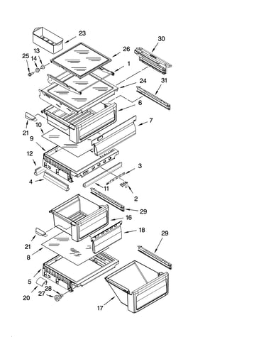 Refrigerator shelf parts