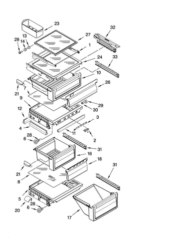 Refrigerator shelf parts
