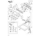 Whirlpool LEQ8611PG0 top and console parts diagram