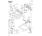 Whirlpool LGQ8611PG0 top and console parts diagram