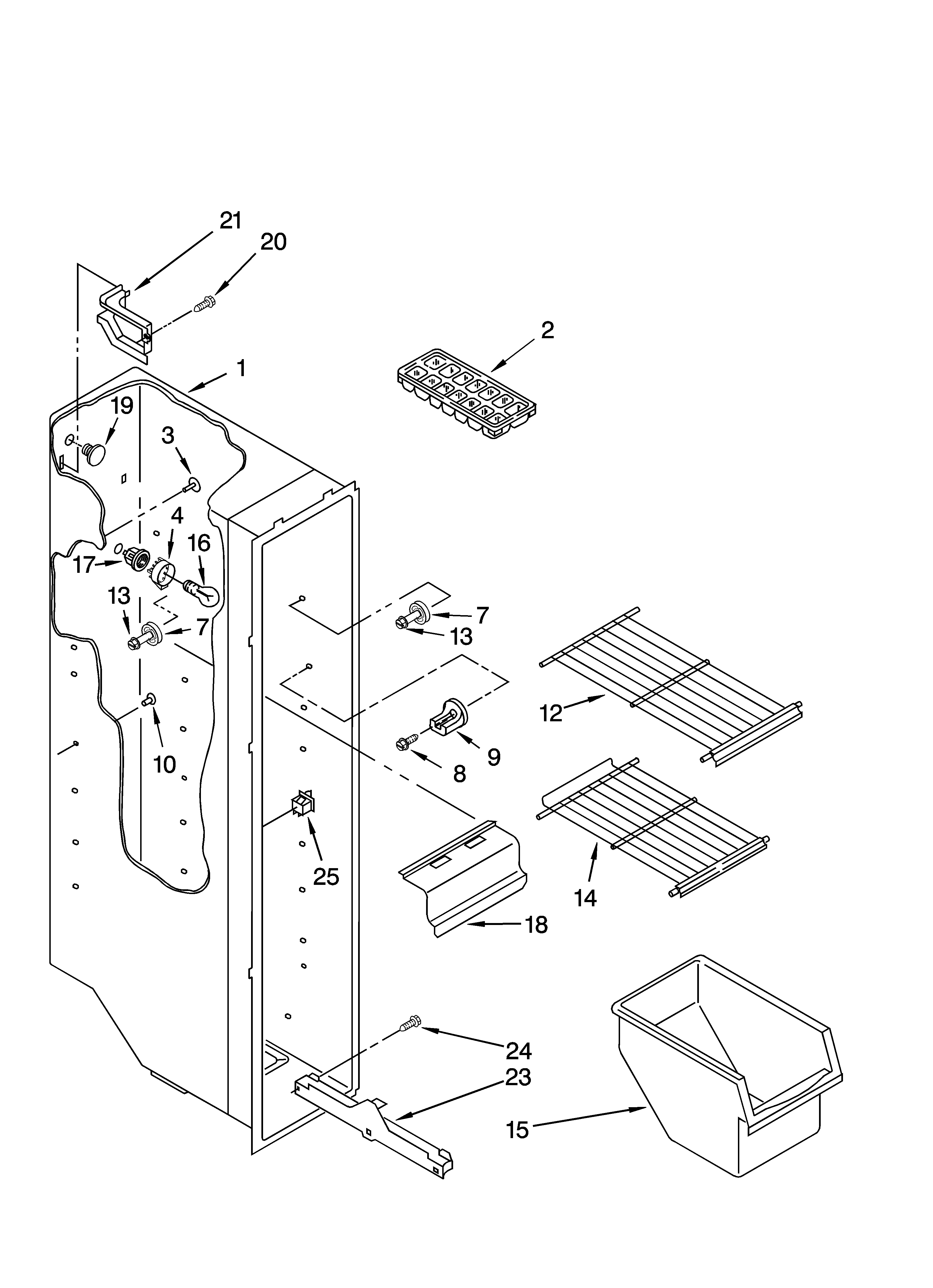 Freezer liner parts