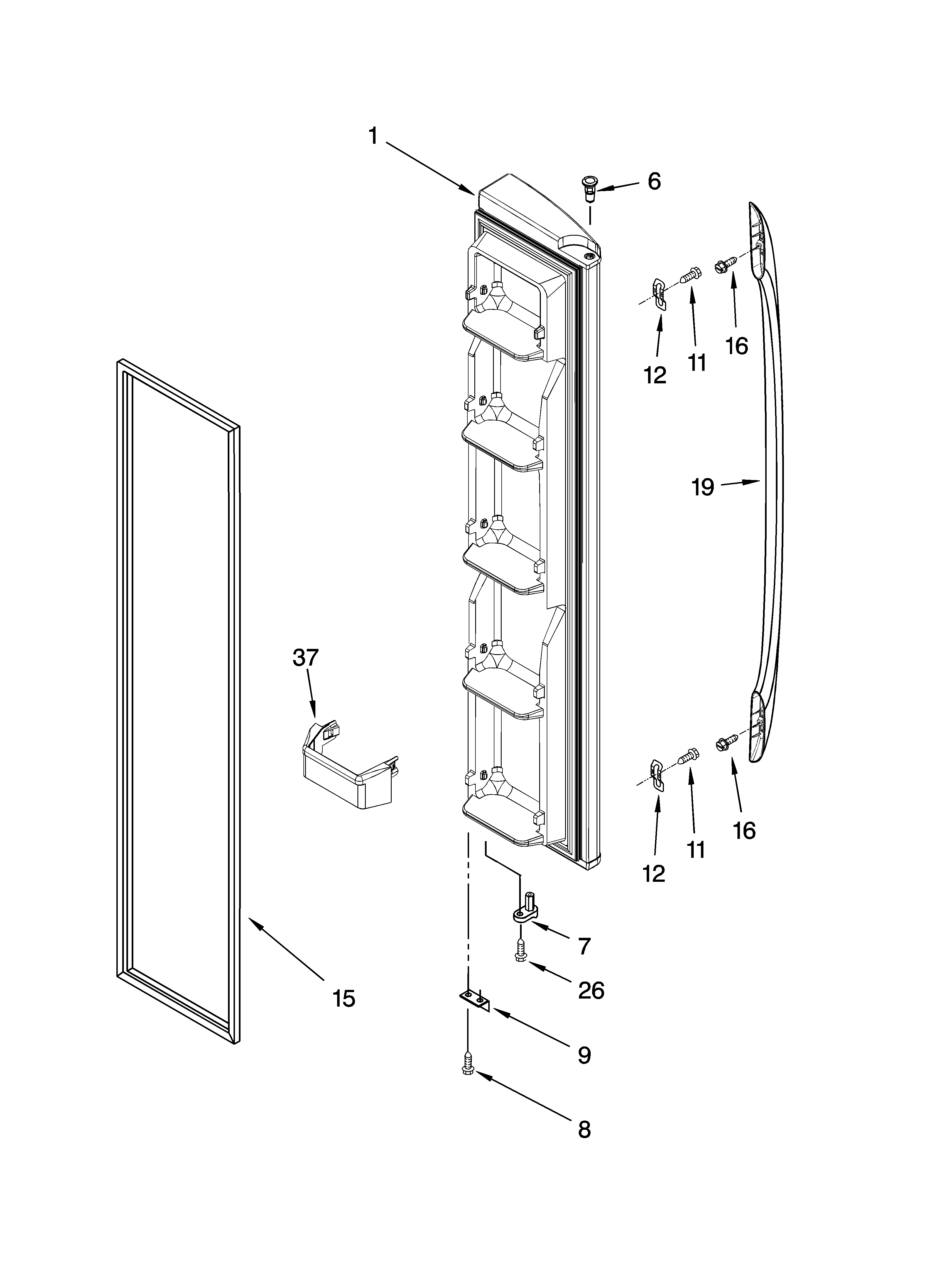 Freezer door parts