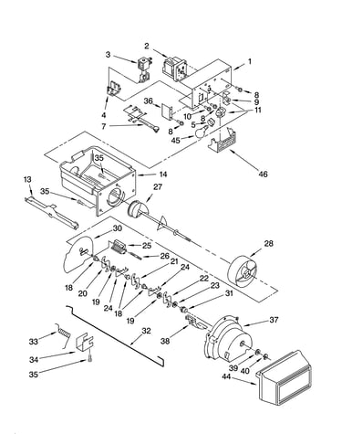 Motor and ice container parts