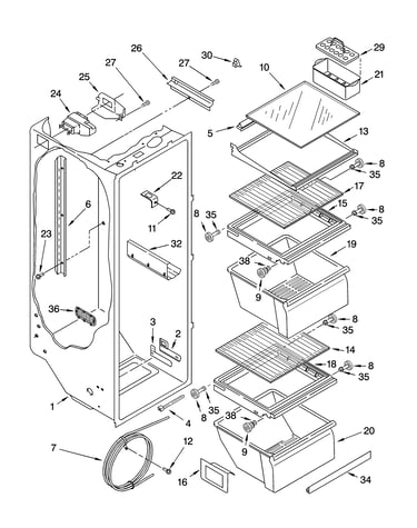 Refrigerator liner parts