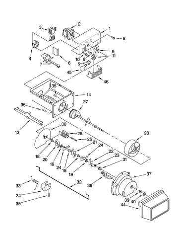 Motor and ice container parts