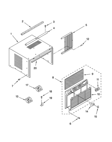 Cabinet parts, optional parts (not included)